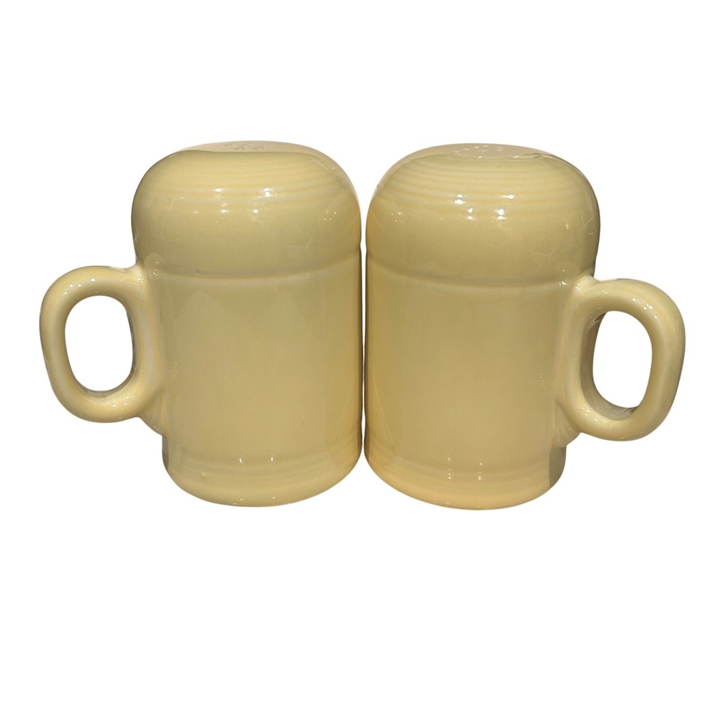 VTG Retro 80's Cottage Fiestaware Salt and Pepper Shakers Range Set Pale Yellow